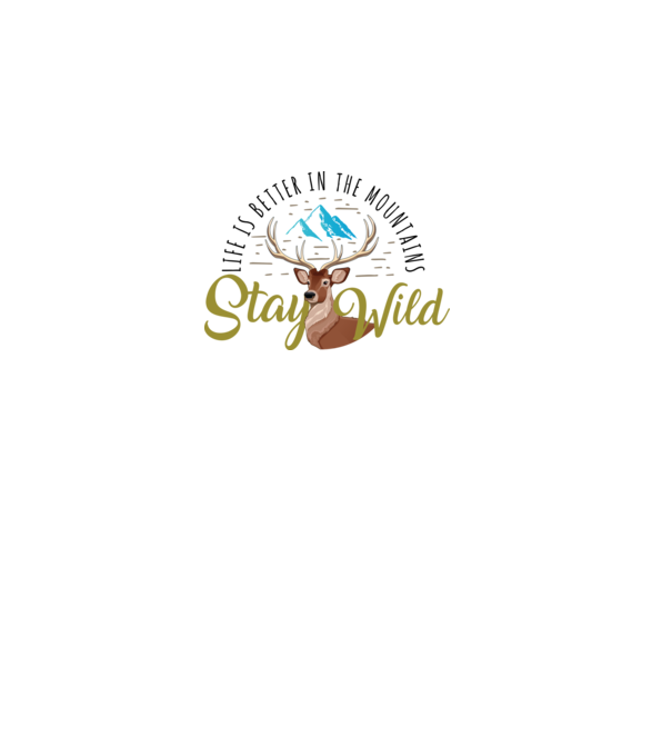 Stay wild Cerb model alb pe tricou