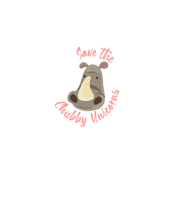 Save the chubby unicorns model negru pe tricou
