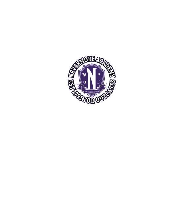 Nevermore academy model negru pe tricou