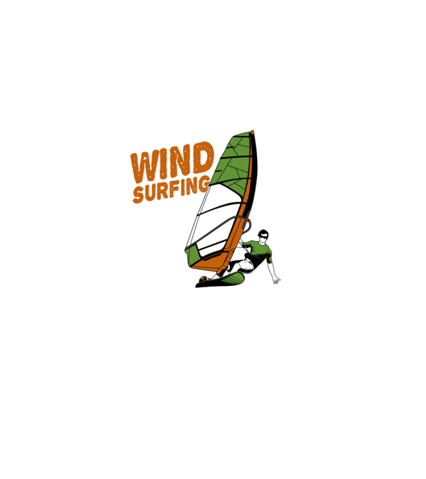 Wind Surf model negru pe tricou