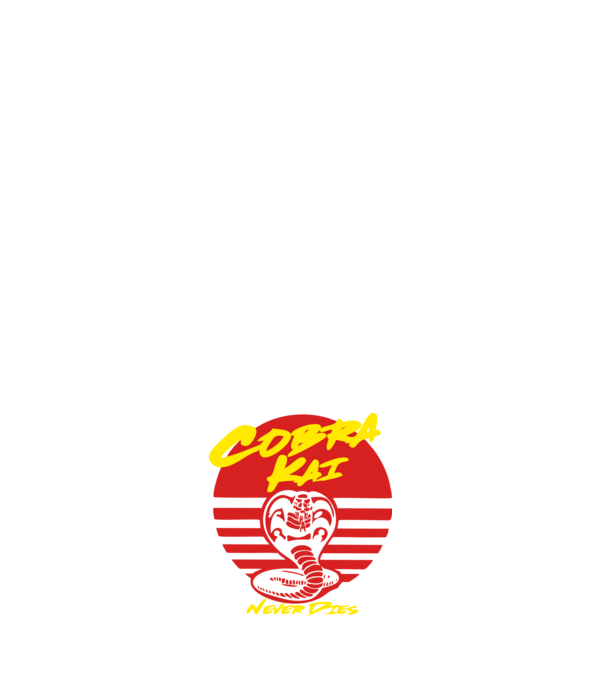 cobra kai sunset logo model negru pe tricou