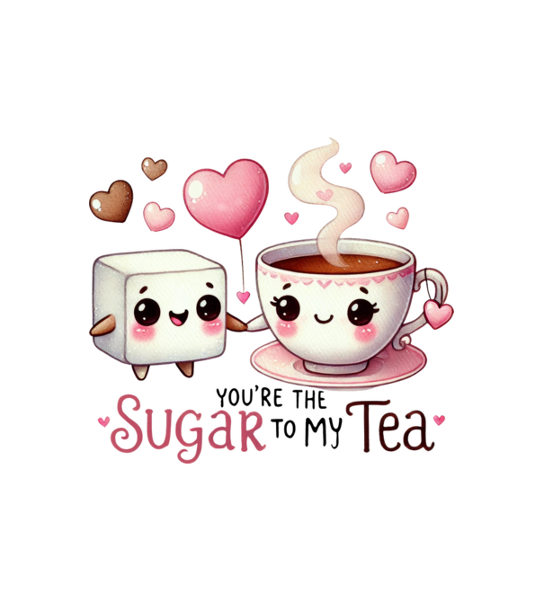 Sugar to my Tea model alb pe tricou