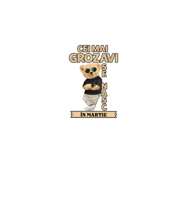 Teddy cel cool Martie model negru pe tricou
