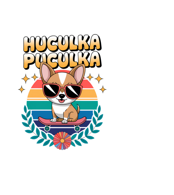Huculka Puculka Câine 2 model negru pe tricou