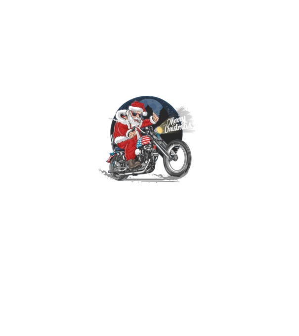 Santa Motocicletă Merry Christmas model negru pe tricou