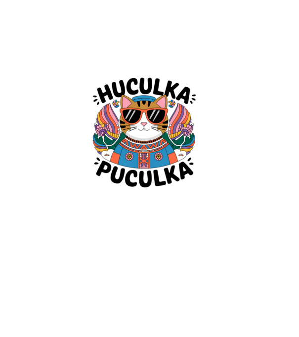 Huculka Puculka pisică 3 model roz deschis pe tricou