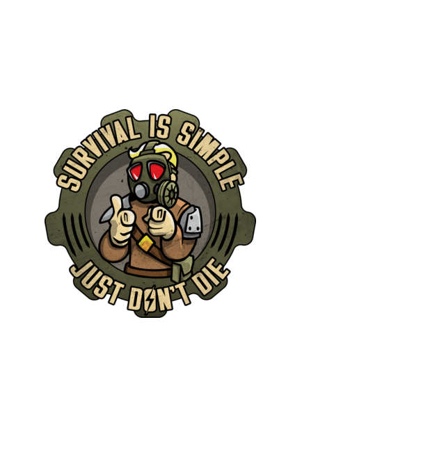 Survival model alb pe tricou