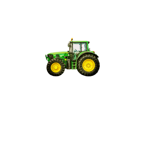 TRACTOR model alb pe tricou