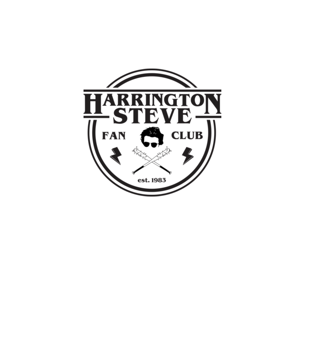 steve harrington fan club est 1983 model alb pe tricou