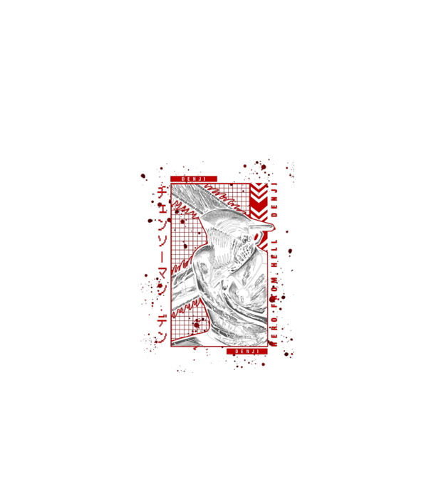 Denji Chainsaw man model negru pe tricou