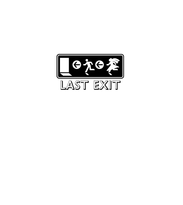 Last Exit model alb pe tricou