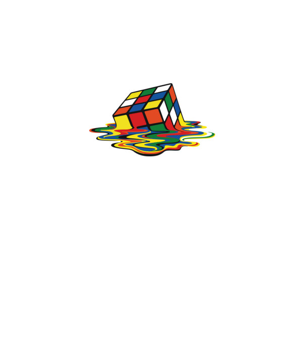 Melting Rubik model negru pe tricou