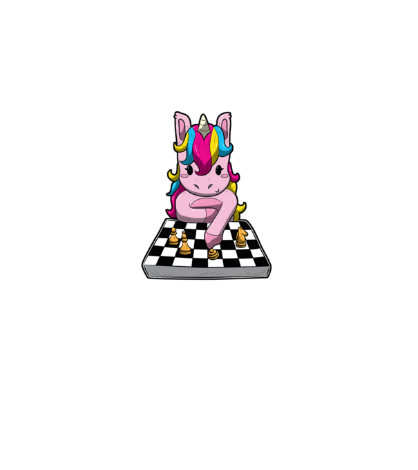 Chessicorn model negru pe tricou