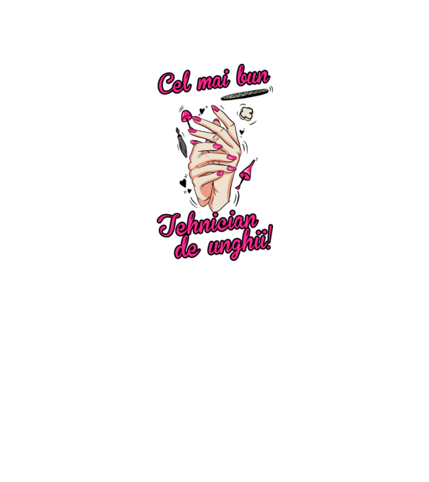 Cel mai bun tehnician de unghii model alb pe tricou