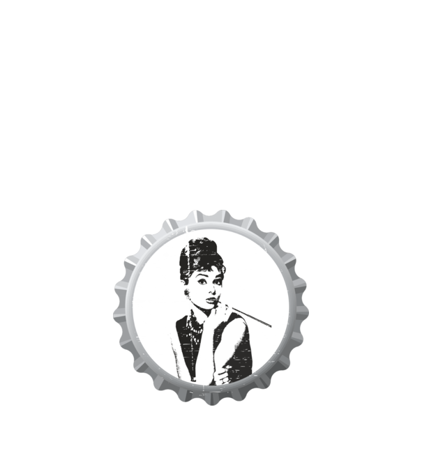 Audrey model alb pe tricou