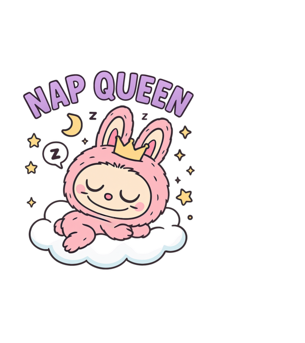 Nap Queen model alb pe tricou