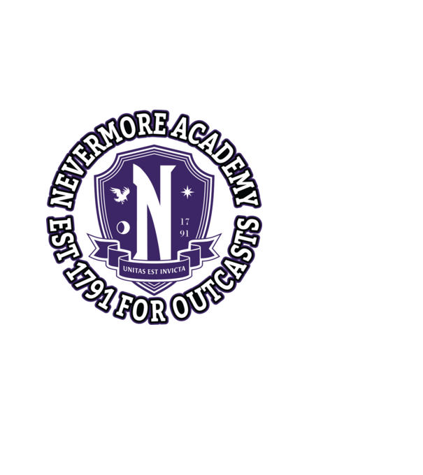 Nevermore academy model negru pe tricou