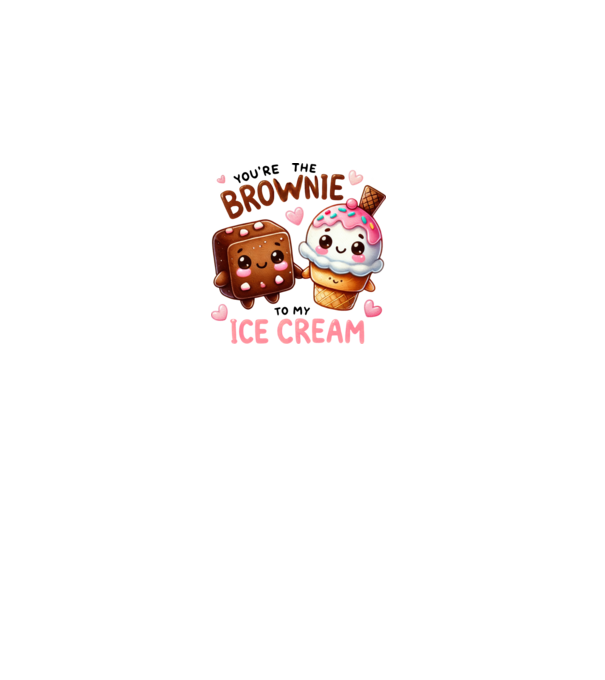 Brownie to my Ice Cream model alb pe tricou