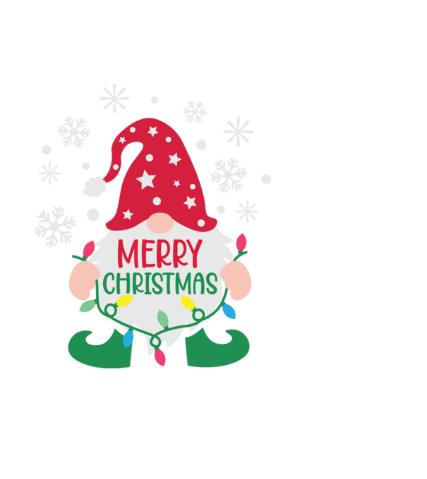 Merry christmas gnome model negru pe tricou