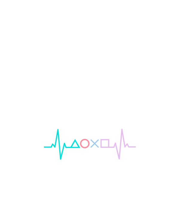 Playstation Symbols EKG model albastru închis pe tricou