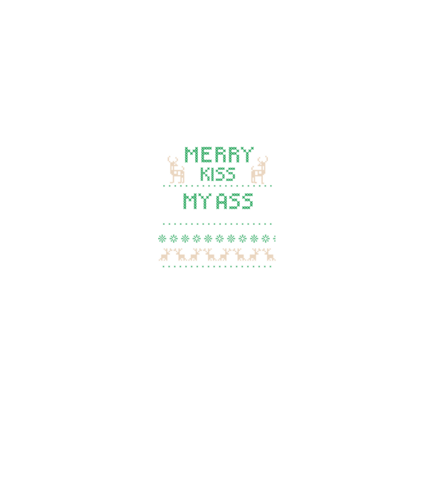 Merry kiss my ass ugly sweater model albastru jeanși pe tricou