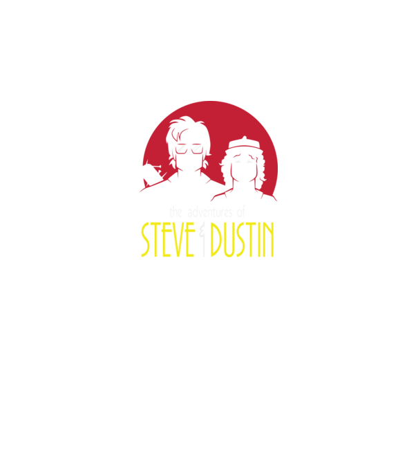 steve and dustin model negru pe tricou