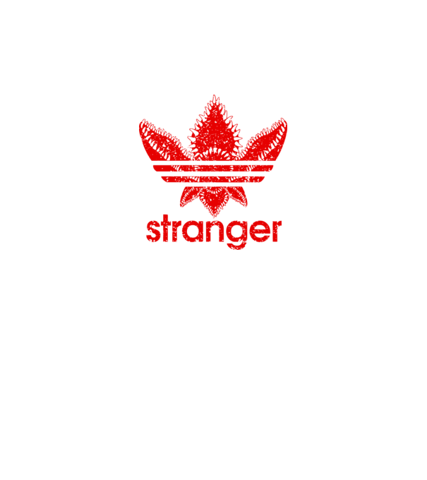 stranger logo red model negru pe tricou