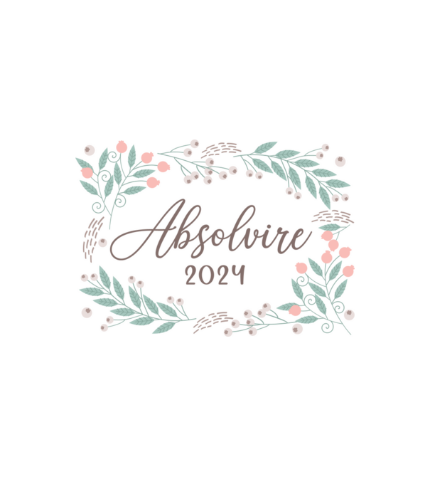 Absolvire 2024 model alb pe tricou