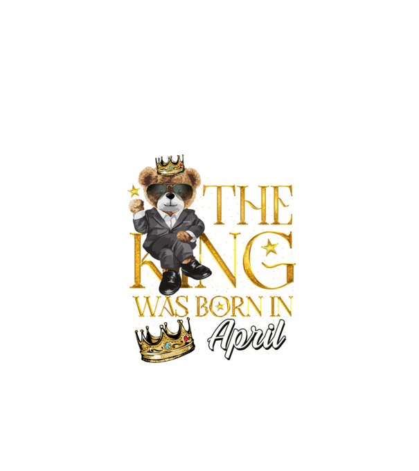 The king was born int APRIL model negru pe tricou
