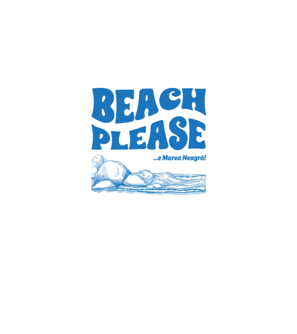 Beach please, e Marea Neagră! model alb/roșu pe tricou