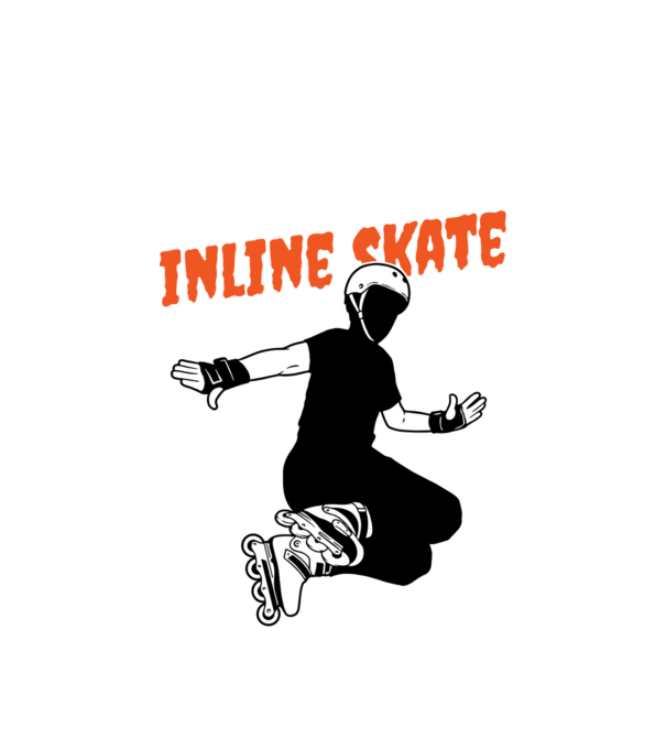 TR inlineskate model alb pe tricou
