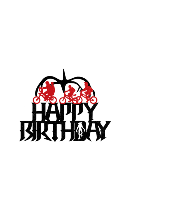 happy birthday stranger things model negru pe tricou