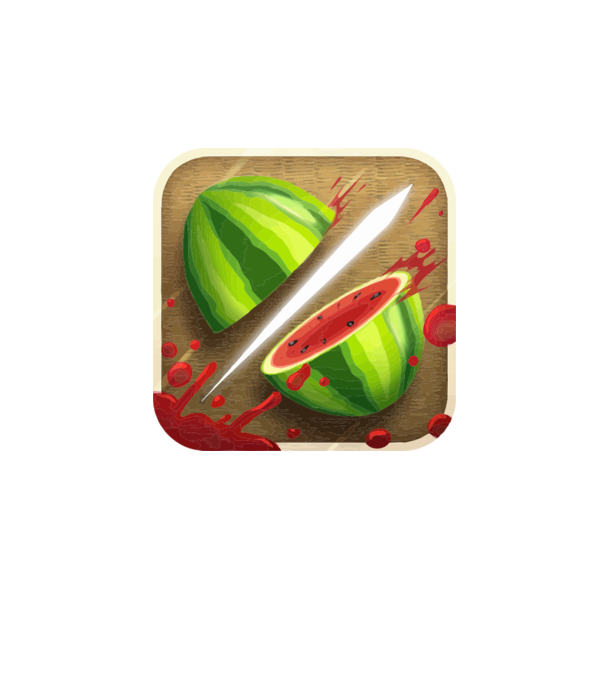 Fruit Ninja Icon model alb pe tricou