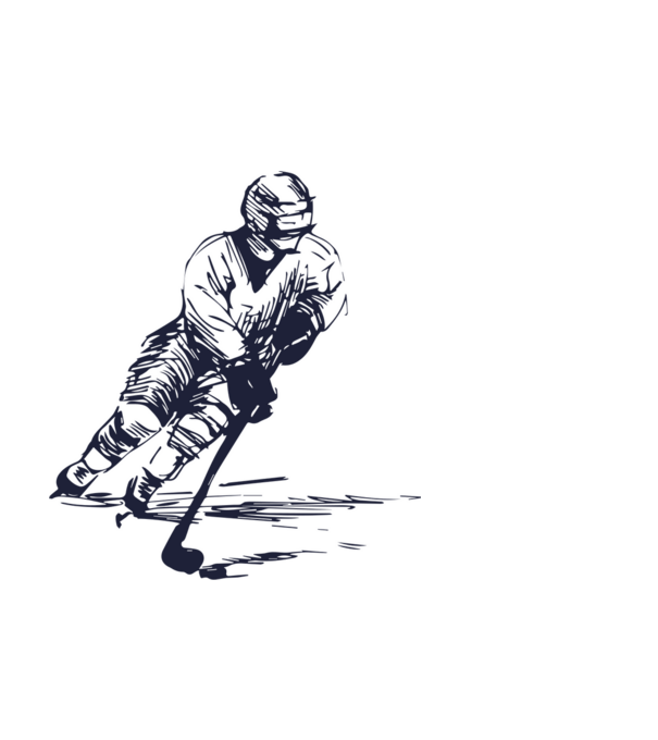 Hockey player model alb pe tricou
