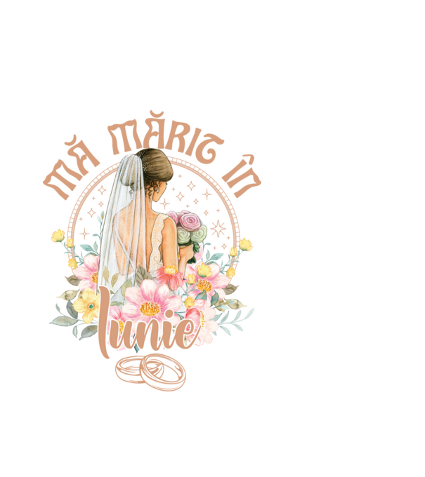 mă mărit - în iunie model alb pe tricou