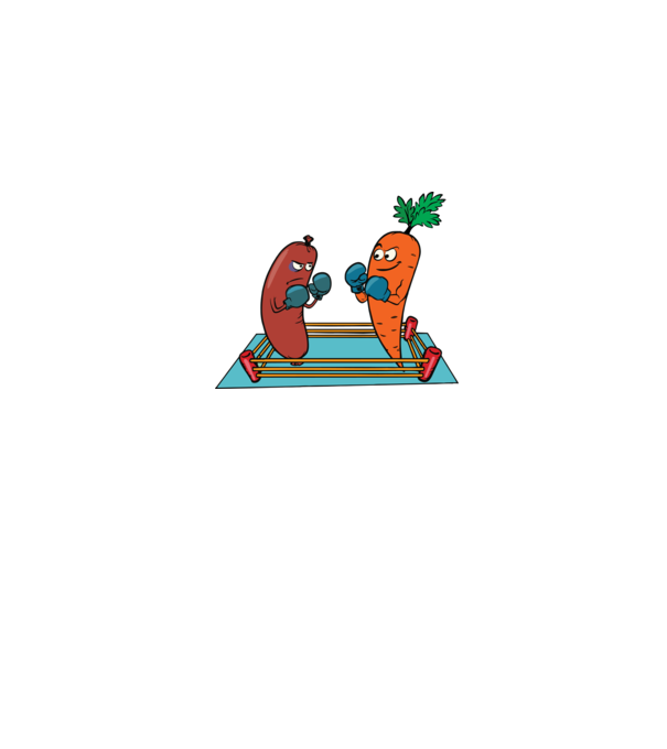 sausage vs carrot model gri pe tricou