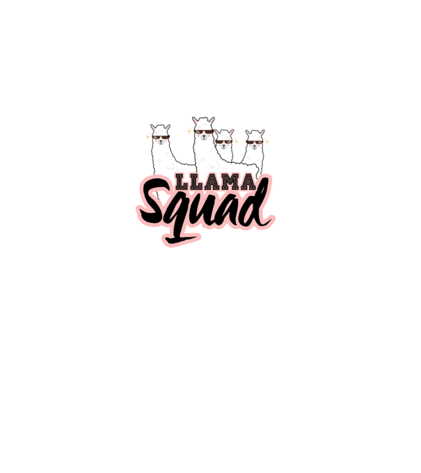 Llama squad model negru pe tricou
