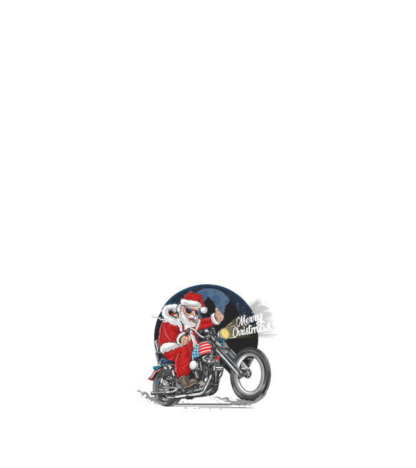 Santa Motocicletă Merry Christmas model alb pe tricou