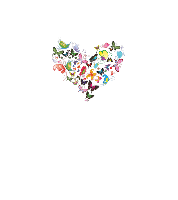 Butterfly Heart model alb pe tricou