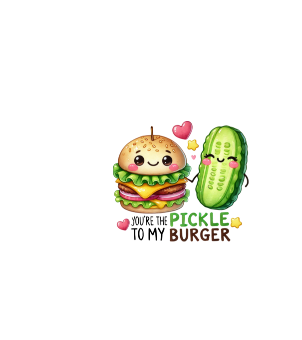 Pickle to my Burger model alb pe tricou