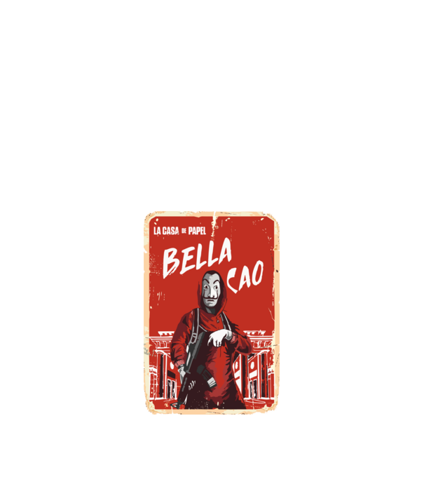 bella ciao poster retro model negru pe tricou