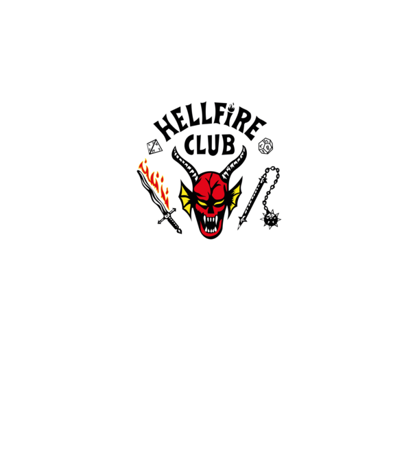 HELLFIRE CLUB model alb pe tricou