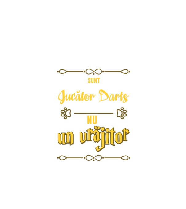 Sunt jucător darts, nu un vrăjitor model negru pe tricou