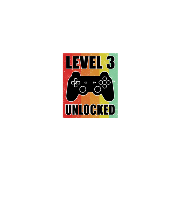 level 3 unlocked retro gamer model albastru jeanși pe tricou