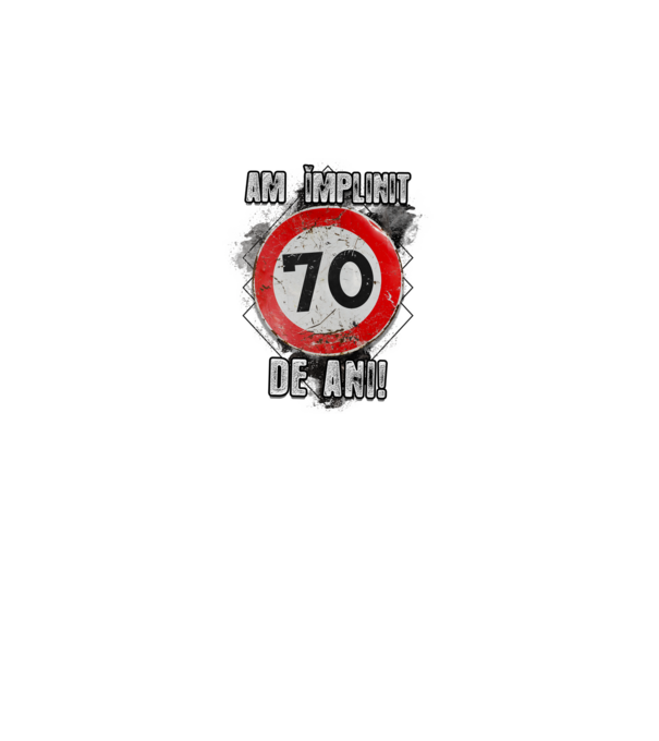 Am împlinit 70 de ani! model negru pe tricou