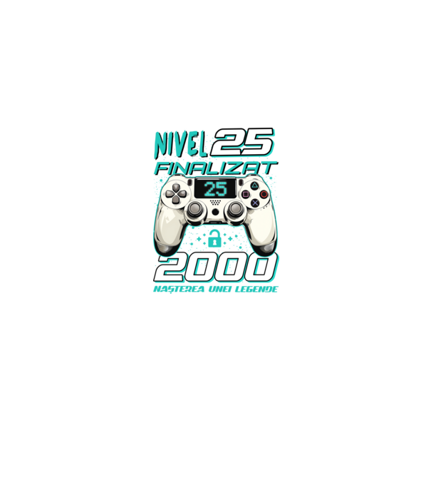 Nivel finalizat 25 2000 model negru pe tricou