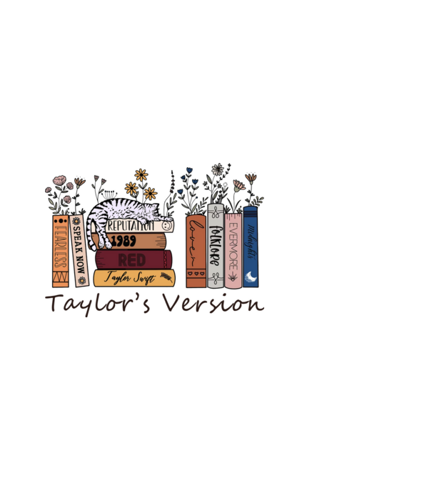 Eras tour books color cat model negru pe tricou