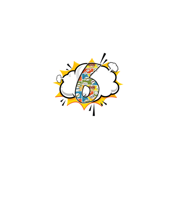 Birthday Comic Number 6 model alb pe tricou