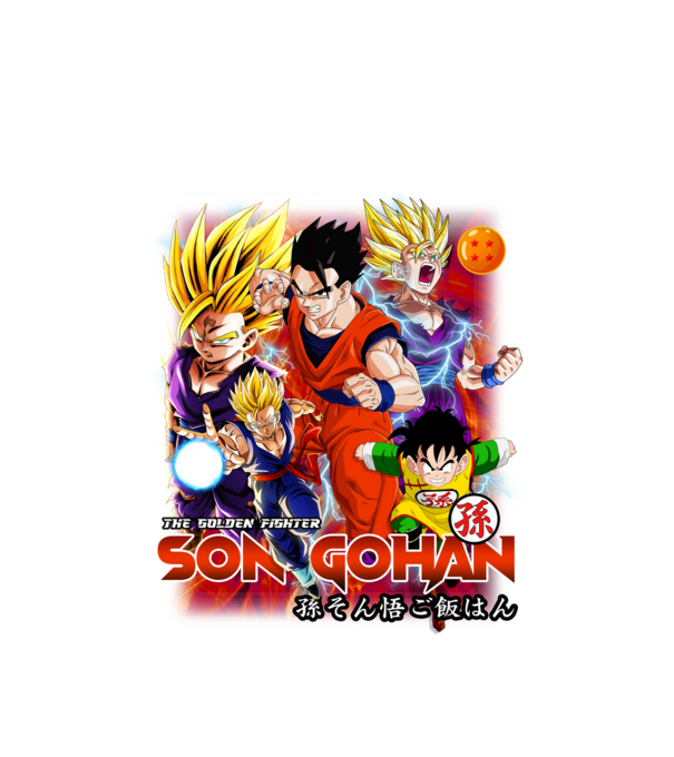 gohan dragonball model alb pe tricou