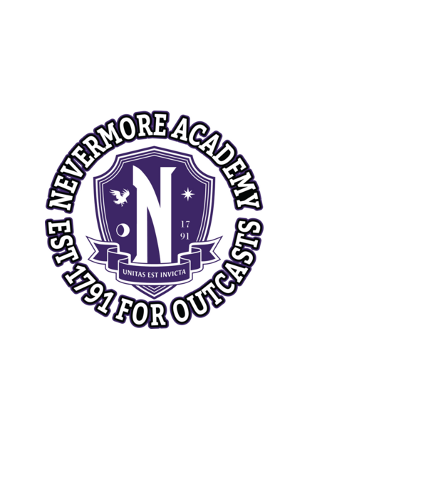 Nevermore academy model negru pe tricou